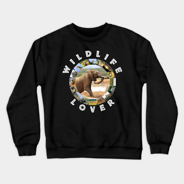 Wildlife Lover Elephant Rising Crewneck Sweatshirt by PathblazerStudios